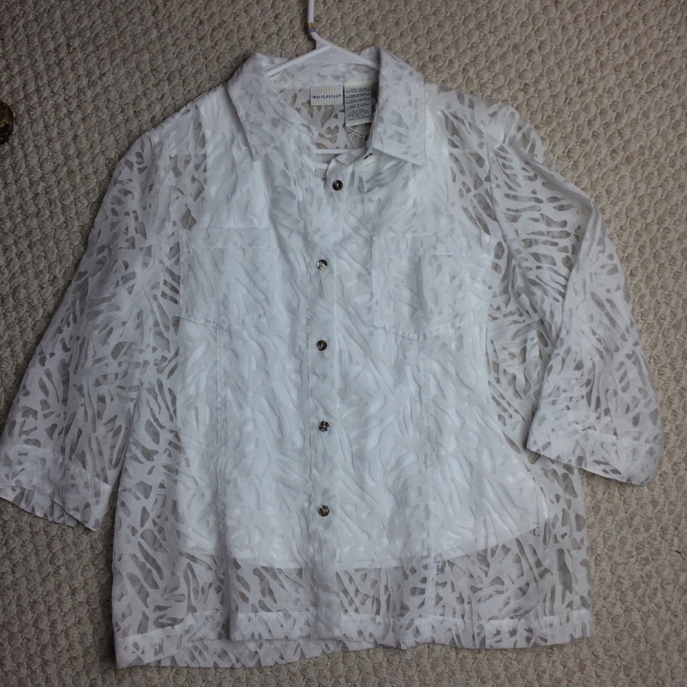 NWT White Stag lace shirt with white shell Large